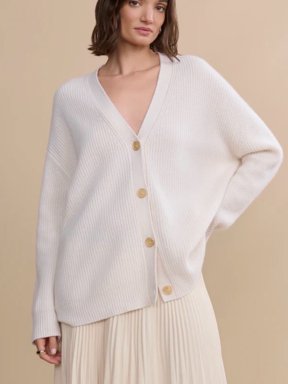 Jenni Kayne Cashmere Cocoon Cardigan in Ivory.